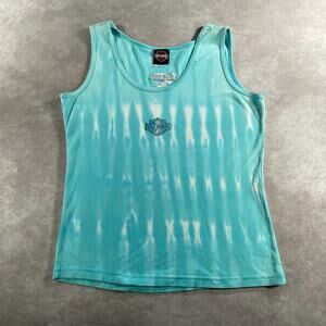 Vintage Women’s Harley Davidson Blue Washed Tie Dye Florida Tank Top Size XL